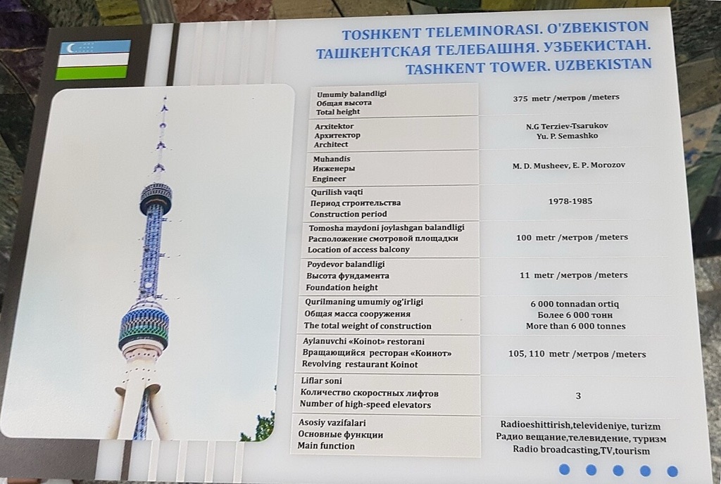 The Tashkent TV tower seen from below